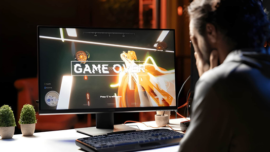 Player upset after losing while playing first person shooter video game