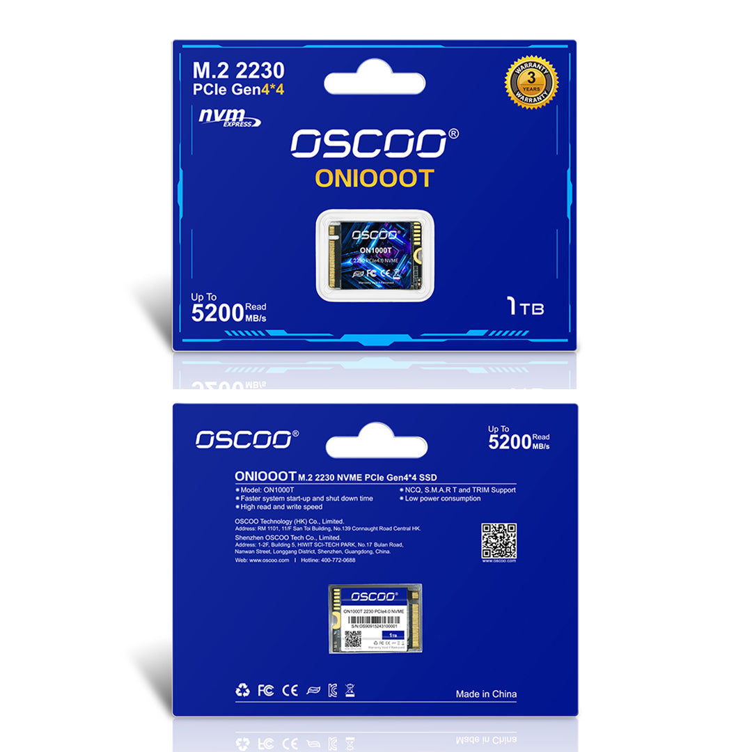 ON1000T M.2 NVMe PCIe Gen4.0x4 2230 SSD